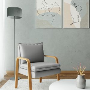 Poltrona De Estilo Moderno Decorativa Cinza