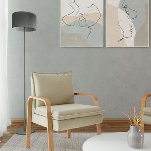 Poltrona De Estilo Moderno Decorativa Bege