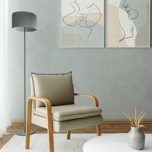 Poltrona De Estilo Moderno Decorativa Bege
