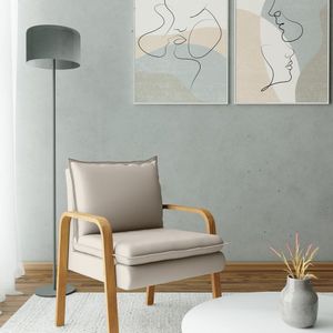 Poltrona De Estilo Moderno Decorativa Bege