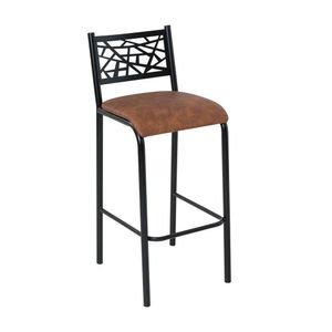 Conjunto Bistrô Dani 2 Banquetas E Mesa Tampo Bp Redondo Preto Fosco Caramelo