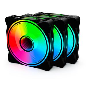 Kit Cooler Fan Rgb 3 Unidades Radiant X3 - Fn-701 One Power Preto