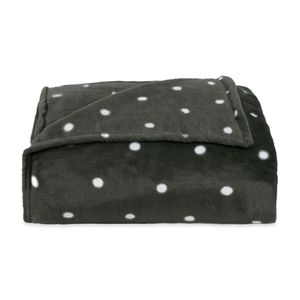 Cobertor Toque De Seda Poa 1,80 X 2,20 Chumbo-branco