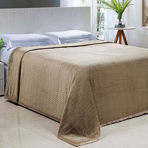 Cobertor Toque De Seda Premier Nc 1,80 X 2,20 Bege-floral