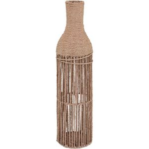 Vaso Fibra Decorativo Enfeite Casa 61x15x15cm Natural