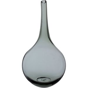 Vaso Decorativo Enfeite Casa Garrafa Home&co Vidro 33x17x17cm Fume