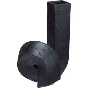 Vaso Decorativo Enfeite Casa Nó Home&co Resina 30x19x17cm Preto