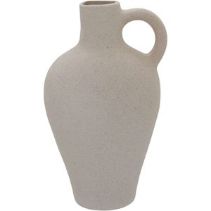 Vaso Decorativo Enfeite Casa Cerâmica 25x15x15cm Bege