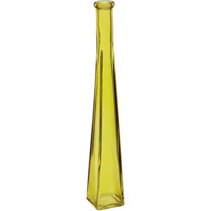 Vaso Decorativo Enfeite Casa Floreiro Home&co Vidro 30x5x5cm Amarelo