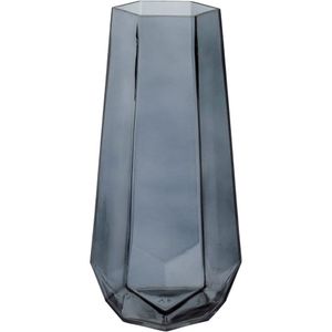 Vaso Decorativo Enfeite Casa Geométrico Home&co Vidro 25x8x8cm Fume