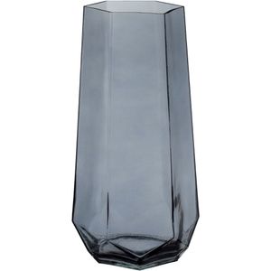 Vaso Decorativo Enfeite Casa Geométrico Home&co Vidro 28x10x10cm Fume