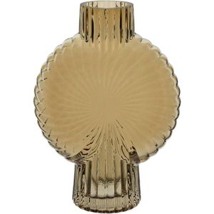 Vaso Decorativo Enfeite Casa Caracol Home&co Vidro 24x17x6cm âmbar