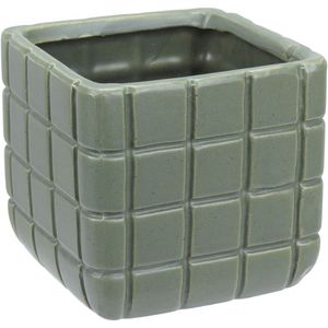 Vaso Decorativo Enfeite Casa Aparador Home&co Cerâmica 10x10x10cm Verde