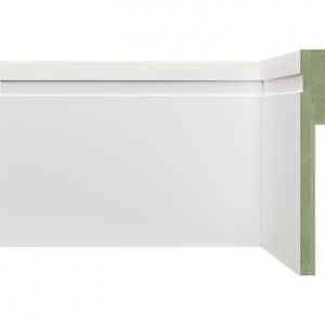 Kit Com 3 Barras Rodapé De Mdf Ultra 12cm X 18mm X 2,40m Barra De Sobrepor Com Friso 1202 7,2m Branco