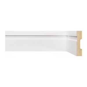 Kit Com 3 Barras Rodapé Mdf 15mmx7cm 702 Moldufama Metro Linear 7,2m Branco