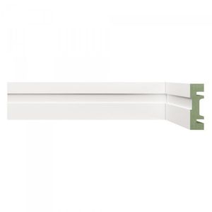 Kit Com 10 Barras Rodapé Mdf Resistente à Umidade 15mmx5cm 502 Moldufama Metro Linear 24m Branco