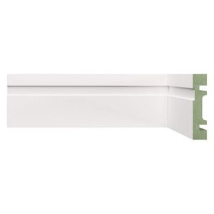 Kit Com 5 Barras Rodapé Mdf Resistente à Umidade 15mmx7cm 702 Moldufama Metro Linear 12m Branco
