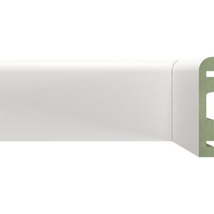 Kit Com 5 Barras Rodapé Mdf Tradicional 2400mmx15mmx10cm Moldufama 12m Branco
