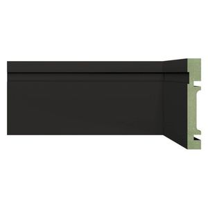 Kit Com 3 Barras Rodapé Mdf 1002 Resistente A Umidade Black Moldufama 15mmx10cm Metro Linear 7,2m Preto
