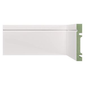 Kit Com 5 Barras Rodapé Mdf 1003 Resistente A Umidade Moldufama 15mmx10cm Metro Linear 12m Branco