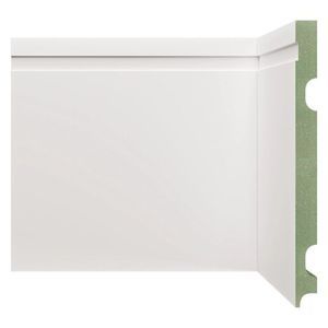 Kit Com 5 Barras Rodapé Mdf 2002 Resistente A Umidade Moldufama 15mmx20cm 12m Branco