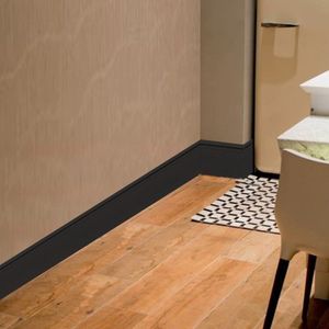 Kit Com 20 Barras Rodapé De Mdf 8cm X 15mm X 2,40m Guarnição Com Friso Moldufama 802 48m Preto