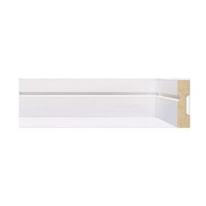 Kit Com 40 Barras Rodapé De Mdf 5cm X 15mm X 2,40m Com Friso Moldufama 503 96m Branco
