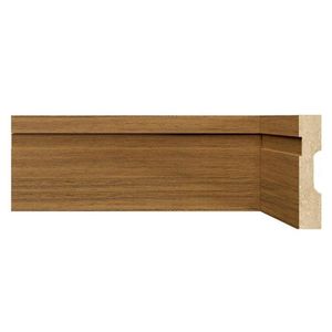 Kit Com 5 Barras Rodapé De Mdf 10cm X 15mm X 2,40m Com Friso Moldufama 1002 12m Cedro