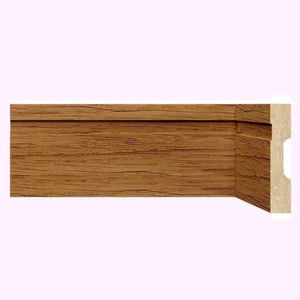 Kit Com 3 Barras Rodapé De Mdf 10cm X 15mm X 2,40m Com Friso Moldufama 1002 7,2m Nogueira Málaga