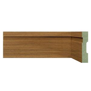 Kit Com 5 Barras Rodapé De Mdf 10cm X 15mm X 2,40m Frisado Resistente A Umidade Moldufama 1002 12m Cedro