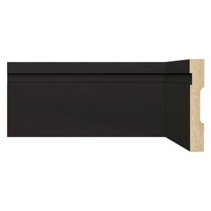 Kit Com 5 Barras Rodapé De Mdf 10cm X 15mm X 2,40m Com Friso Moldufama 1002 12m Preto