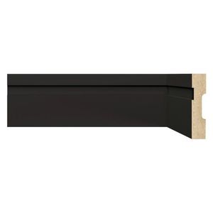 Kit Com 20 Barras Rodapé De Mdf 7cm X 15mm X 2,40m Com Friso Moldufama 702 48m Preto