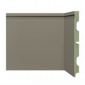 Kit Com 5 Barras Rodapé De Mdf 20cm X 15mm X 2,40m Frisado Resistente A Umidade Moldufama 2002 12m Cinza Titanium