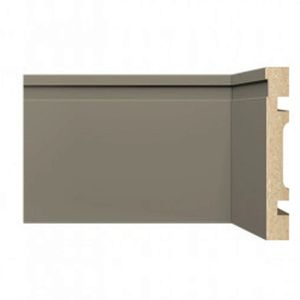 Kit Com 40 Barras Rodapé De Mdf 10cm X 15mm X 2,40m Com Friso Moldufama 1002 96m Cinza Titanium