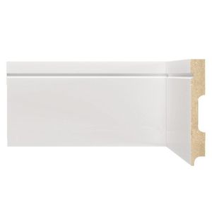 Kit Com 40 Barras Rodapé De Mdf 12cm X 15mm X 2,40m Com Friso Moldufama 1203 96m Branco