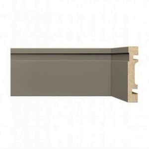 Kit Com 15 Barras Rodapé De Mdf 7cm X 15mm X 2,40m Com Friso Moldufama 702 36m Cinza Titanium