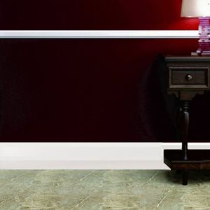 Kit Com 10 Barras Rodapé De Mdf Ultra 15cm X 18mm X 2,40m Barra De Sobrepor Com Friso 1202 24m Branco