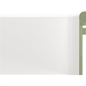 Kit Com 3 Barras Rodapé De Mdf Ultra 15cm X 18mm X 2,40m Barra De Sobrepor Com Friso 1202 7,2m Branco