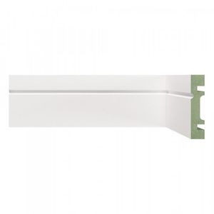 Kit Com 30 Barras Rodapé Mdf 703 Resistente A Umidade Moldufama 15mmx7cm Metro Linear 72m Branco