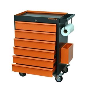 Conjunto Bancada Para Ferramentas 200cm Carro De Ferramentas Profissional 6 Gavetas Presto Laranja