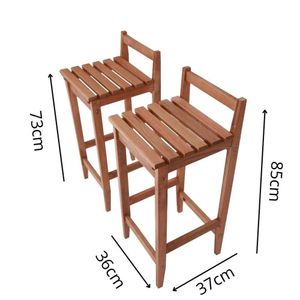 Conjunto 3 Banquetas Altas Bistrô Madeira Maciça Madeira