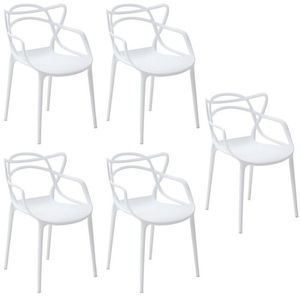 Conjunto 5 Cadeiras Allegra Pp Branco