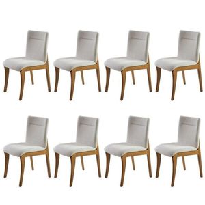 Conjunto 8 Cadeiras Estofadas Debora Espresso Móveis Cinamomo-losango