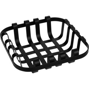 Fruteira Centro De Mesa Decorativo Home&co Metal 5x19x19cm Preto