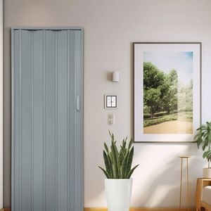 Kit Com 2 Portas Sanfonadas De Pvc 210x135cm Bariri Cinza