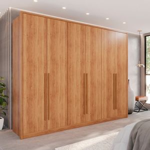 Guarda Roupa 6 Portas 1 Gaveta Anápolis 100% Mdf Cinamomo