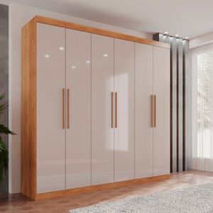 Guarda Roupa Ubatuba Plus 6 Portas 3 Gavetas Cinamomo Off White