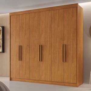 Guarda Roupa Casal 6 Portas 4 Gavetas Miami 100% Mdf Cinamomo