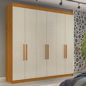 Guarda Roupa Casal 6 Portas 4 Gavetas Orlando Cinamomo-off White