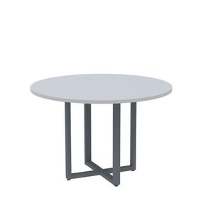 Mesa De Reunião Redonda 100cm Mrr1100p25tub Cinza/grafito